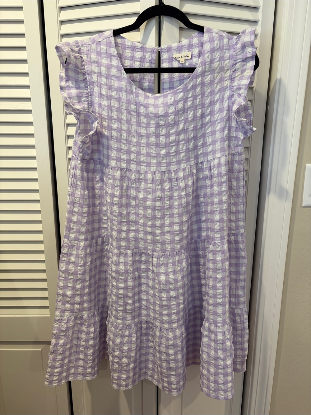 Aaron & Amber Lilac Gingham Tiered Dress - Classic Summer Style